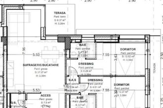 Apartament 3 camere, 93,5 mp, terasa 15,4 mp, zona centrala
