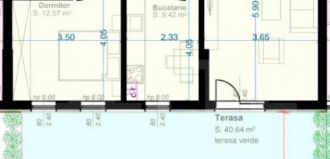 Apartament 2 camere, decomandat, 54mp utili, gradina de 40 m