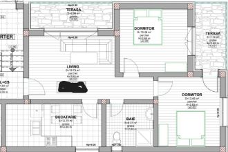 Apartament cu 3 camere semidecomandat in Apahida
