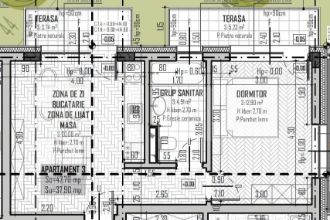 Apartament cu 2 camere semidecomandat in Baciu