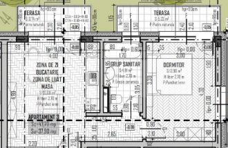 Apartament 2 camere, 38mp, bloc nou, zona Regal, Baciu