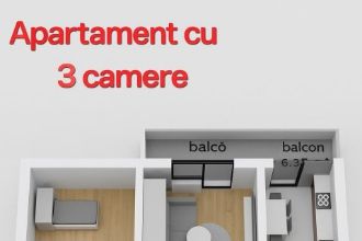 Apartament cu 3 camere semidecomandat in Ampoi 3