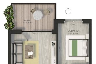 Apartament cu 2 camere semidecomandat in Marasti