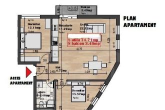 Apartament cu 3 camere semidecomandat in Iris