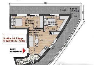 Apartament cu 2 camere semidecomandat in Iris