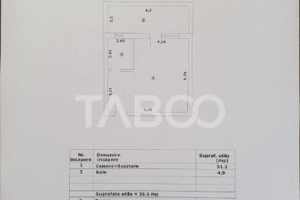 Studio de vanzare 36 mp utili + terasa 13 mp constructie nou