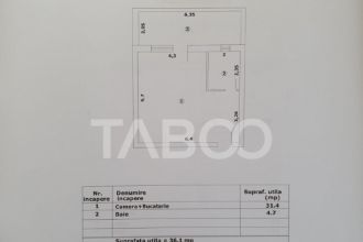 Studio de vanzare 36 mp util + terasa 13 mp constructie noua