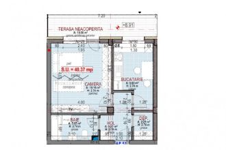 Apartament cu 2 camere semidecomandat in Floresti