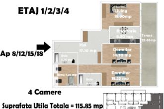 Apartament cu 3 camere decomandat in Decebal