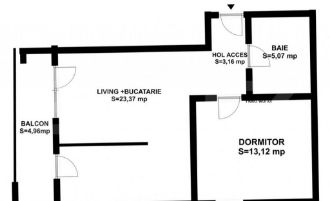 Apartament de 2 camere, 44 mp, Giroc