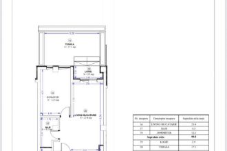 Apartament cu 2 camere, terasa de 17 mp relaxare in zo