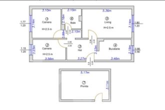 Apartament cu 3 camere decomandat, mobilat in Valea Aurie