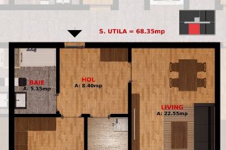 Apartament cu 2 camere decomandat in Dobroesti