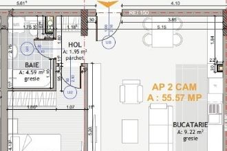 Apartament cu 2 camere semidecomandat in Floresti