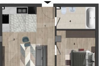 Apartament 2 camere, etajul 1, terasa, imobil nou, zona OMV Calea Turzii
