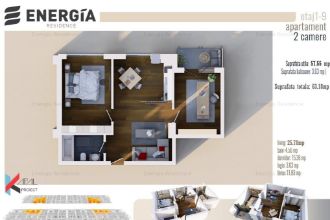 Apartament 2 camere open space ENERGIA RESIDENCE