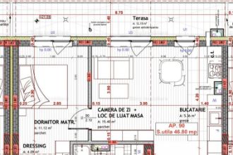 Apartament de 2 camere ,47 mp cu terasa Avram Iancu