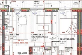 Apartament de 2 camere ,47 mp cu terasa Zona Avram Iancu