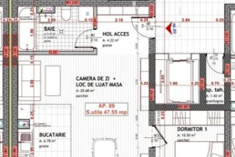 Apartament de 2 camere ,47 mp cu terasa Avram Iancu