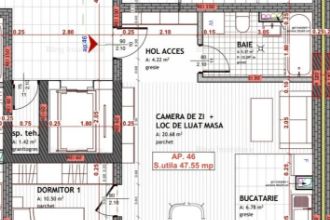 Apartament de 2 camere ,48 mp cu terasa Avram Iancu