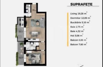 Apartament cu 2 camere decomandat in Brazda lui Novac