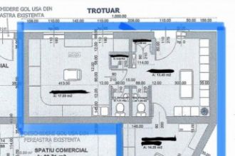 Spatiu comercial, 55 mp in Central