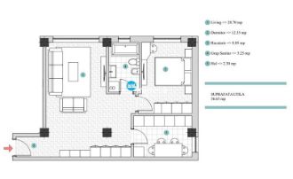 Apartament cu 2 camere decomandat in Galata