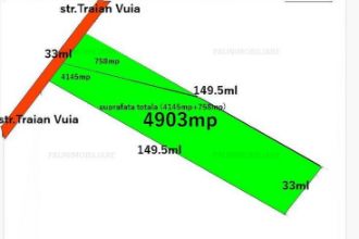 Teren intravilan 4903mp ,33ml desch.la strada asfaltata T.Vuia,toate utilitatile