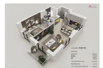 Apartament cu 2 camere semidecomandat in Harmanului