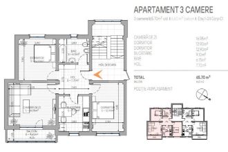 Apartament cu 3 camere decomandat in Schitu Duca