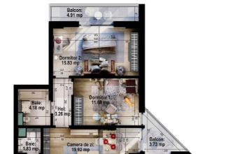 Apartament cu 3 camere decomandat in Universitatii