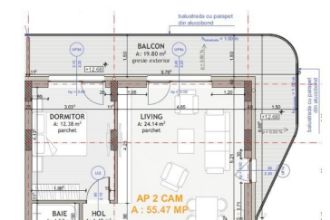Apartament cu 2 camere semidecomandat, mobilat in Floresti