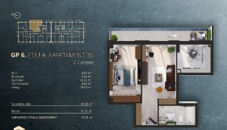 Apartament cu 2 camere semidecomandat in Bulgaria