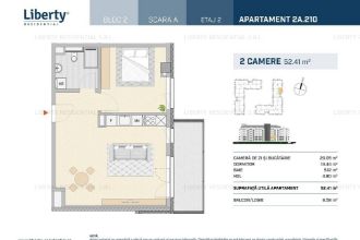 Apartament 2 camere, orientare estica, Liberty Residential