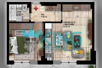 Apartament cu 2 camere decomandat in Theodor Pallady