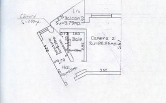 Apartament 1 camera zona Garii Marna, 42mp, etaj intermediar