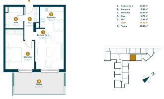 Apartament cu 2 camere semidecomandat in Intre Lacuri