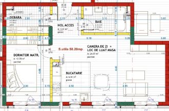 Apartament de 2 camere, 58.2 mp, Finisat, Zona Eroilor