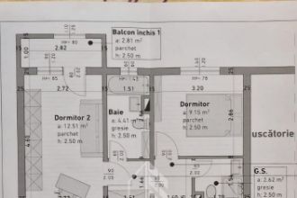 Apartament cu 3 camere, 2 bai, centrala proprie, 2 balcoane