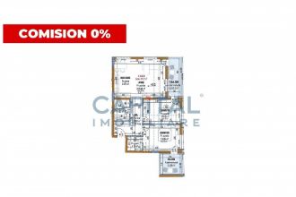 Apartament cu 3 camere semidecomandat in Marasti