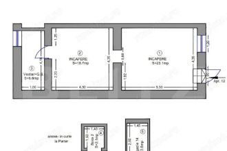 Spatiu comercial de vanzare, 2 camere, 48 mp, zona Brancoveanu