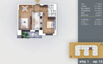 Apartament cu 2 camere in Theodor Pallady
