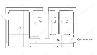 Apartament de vanzare, cu 2 camere, 55 mp, zona Veteranilor
