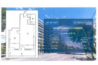 Apartament 2 camere Mamaia / Mirage Sunset, suprafata s.u 52.1 m.p. + 13.6 m.p. 
