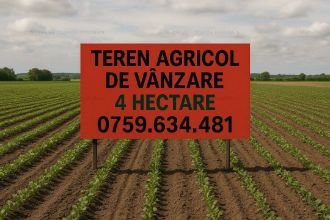 TEREN AGRICOL DE VANZARE 4 HECTARE, TULCEA (SATU NOU)